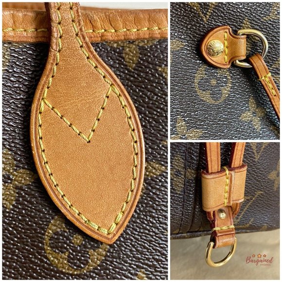Authentic LOUIS VUITTON Brown Monogram Canvas Leather Neverfull MM Tote Bag - Picture 2 of 13